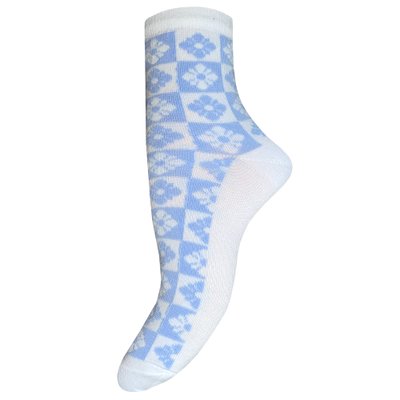 Шкарпетки жіночі 5522 білий-св.-блакитний / коричневий-гірчичний 5522 0023 0720 фото
