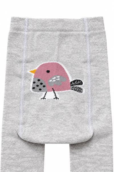 Tights for babies with terry foot  8273  "Pink Bird"