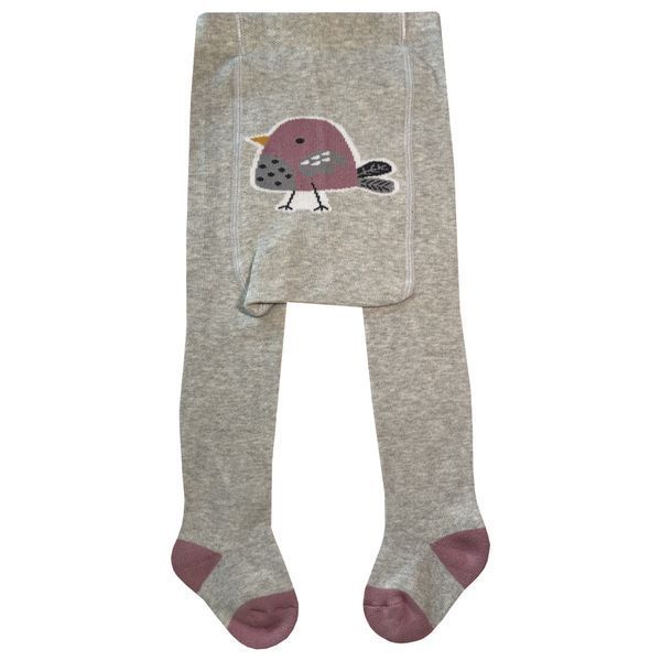 Tights for babies with terry foot  8273  "Pink Bird"