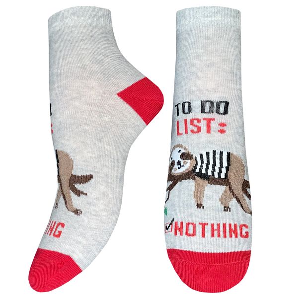 Шкарпетки жіночі 5582 срібло меланж / червоний 5582 0023 6402 фото